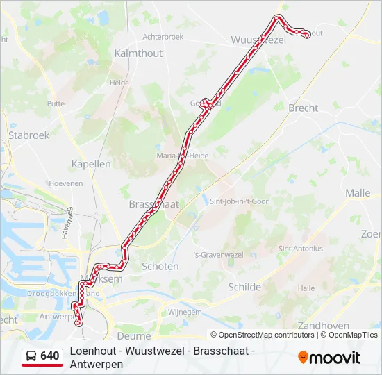 640 Bus Line Map