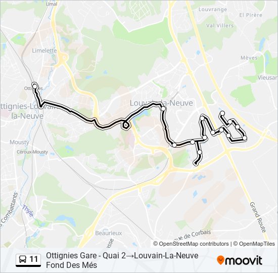 11 bus Line Map