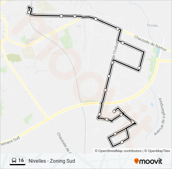16 Bus Line Map