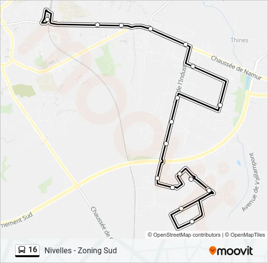 16 Bus Line Map