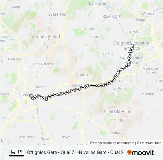 19 Bus Line Map