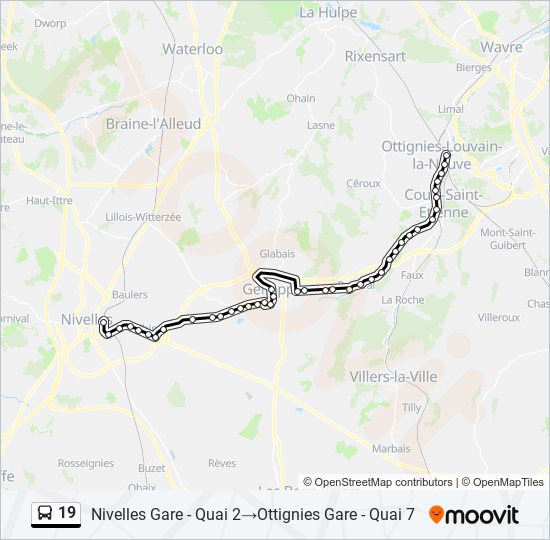 19 bus Line Map