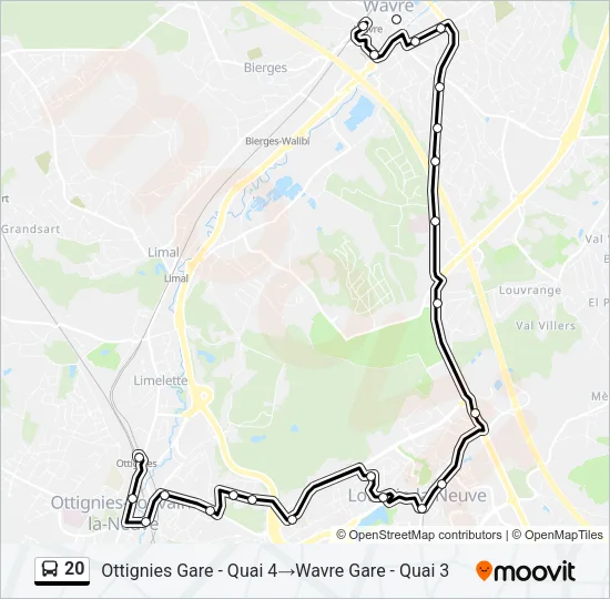 20 Bus Line Map