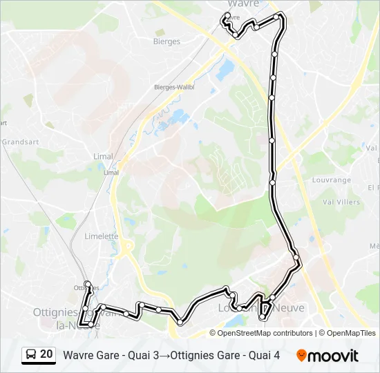 20 Bus Line Map