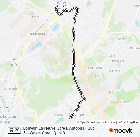 20 Bus Line Map