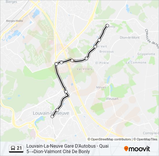 21 Bus Line Map
