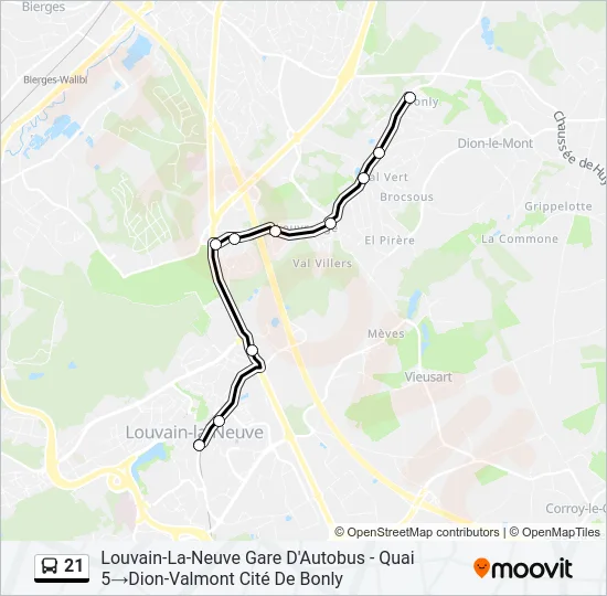 21 Bus Line Map