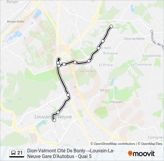 21 Bus Line Map