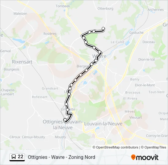 22 Bus Line Map