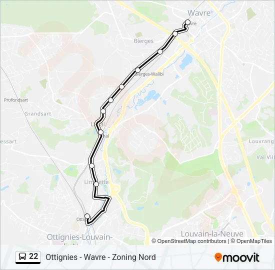 22 Bus Line Map
