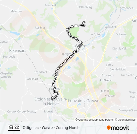 22 Bus Line Map