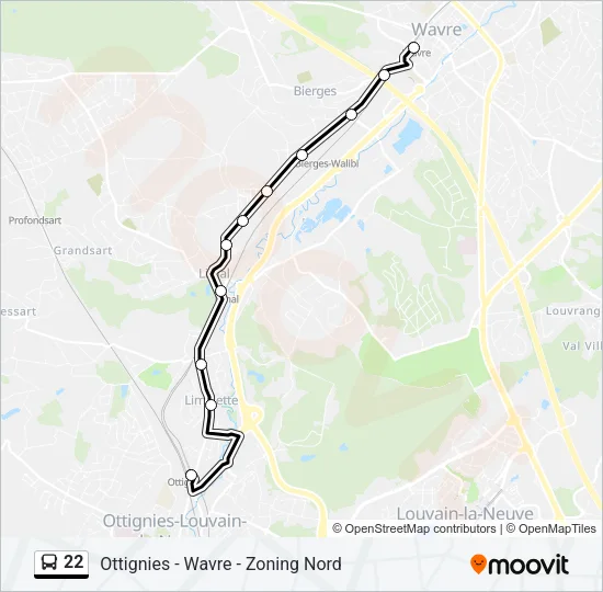 22 Bus Line Map