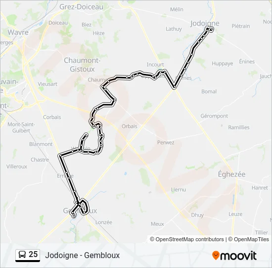 25 Bus Line Map