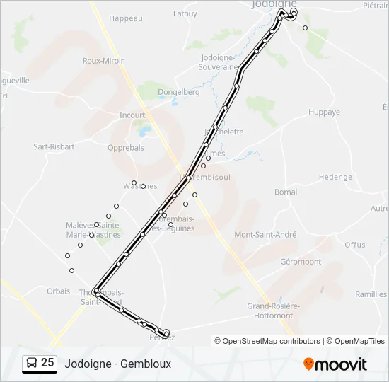 25 Bus Line Map