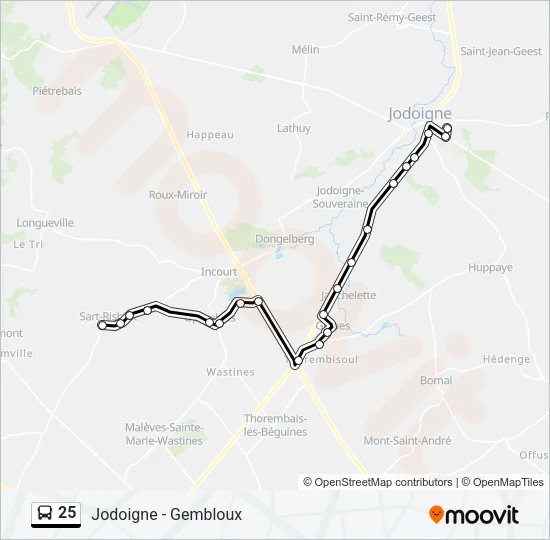 25 Bus Line Map