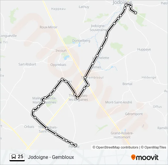 25 Bus Line Map