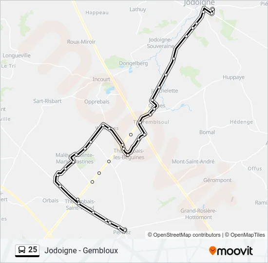 25 Bus Line Map