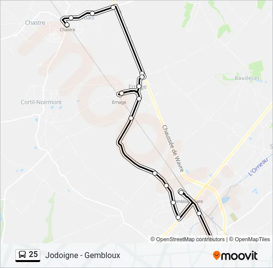 25 Bus Line Map