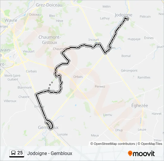 25 Bus Line Map