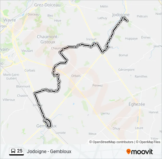 25 Bus Line Map