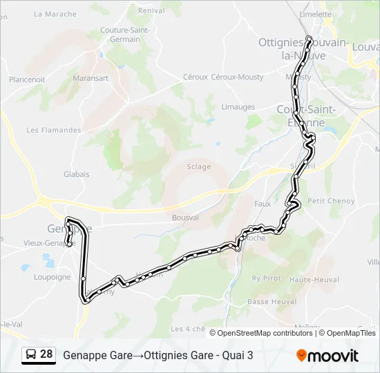 28 Bus Line Map