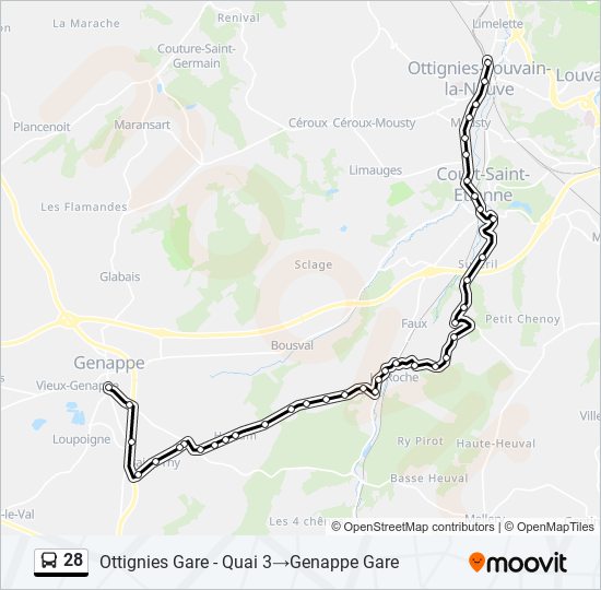 28 bus Line Map