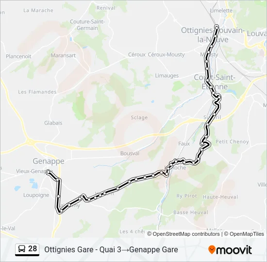 28 Bus Line Map