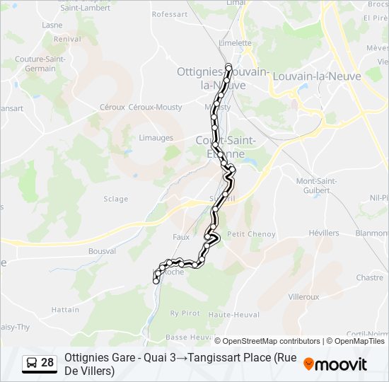 28 bus Line Map