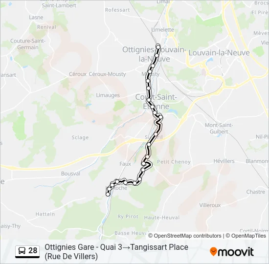28 Bus Line Map
