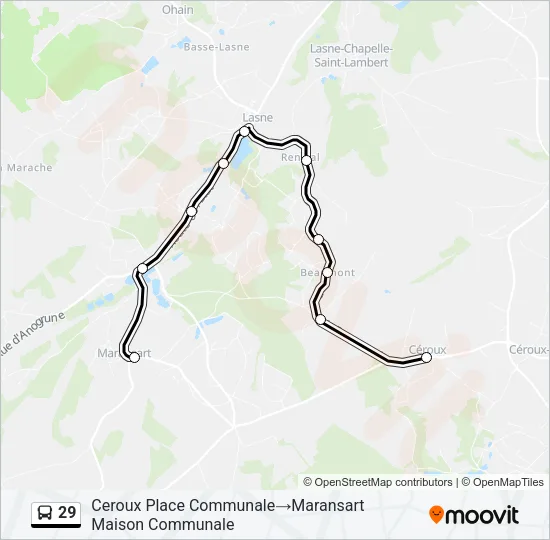 29 Bus Line Map