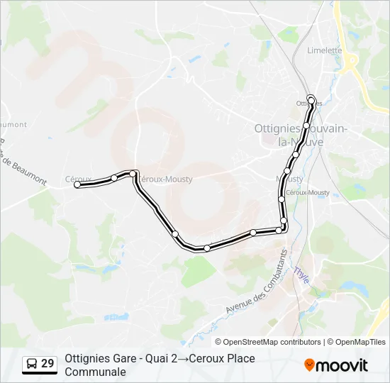 29 Bus Line Map