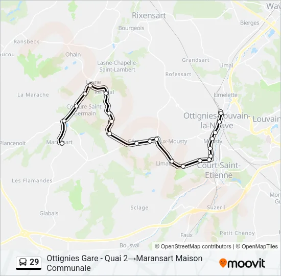 29 Bus Line Map