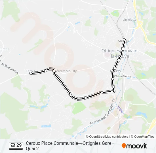29 Bus Line Map