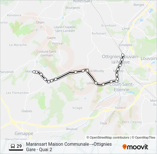 29 Bus Line Map