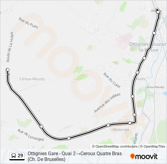 29 bus Line Map