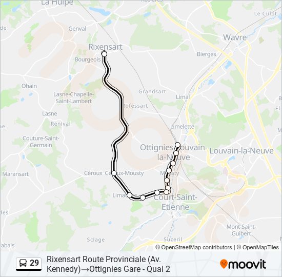 29 bus Line Map