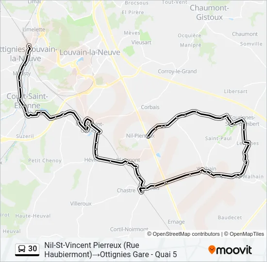 30 Bus Line Map