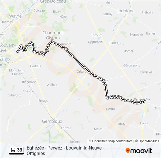 33 bus Line Map