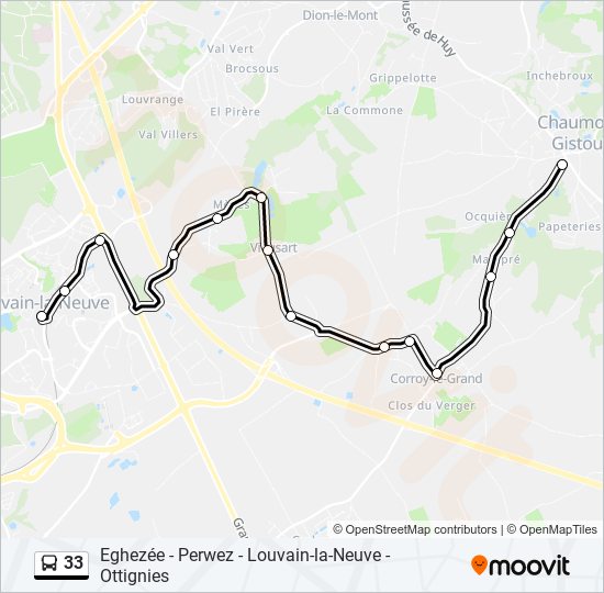 33 bus Line Map