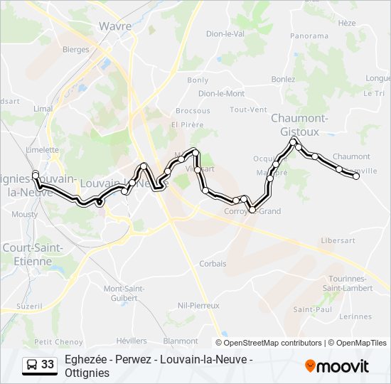 33 bus Line Map