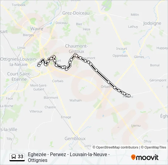 33 Bus Line Map