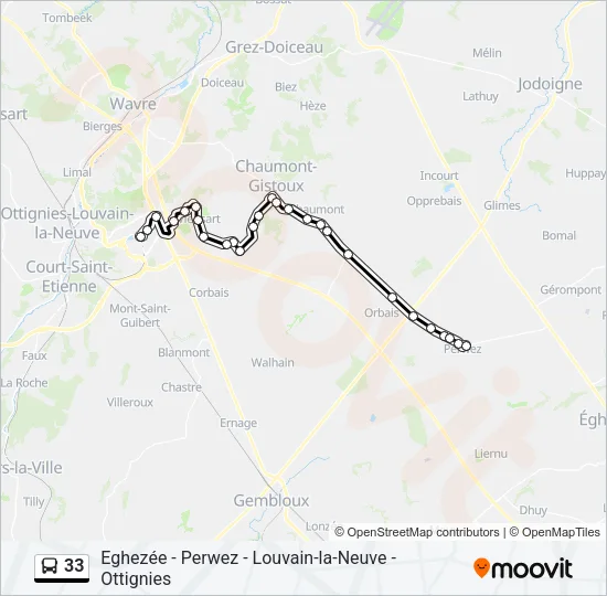 33 Bus Line Map