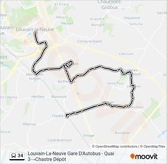 34 Bus Line Map
