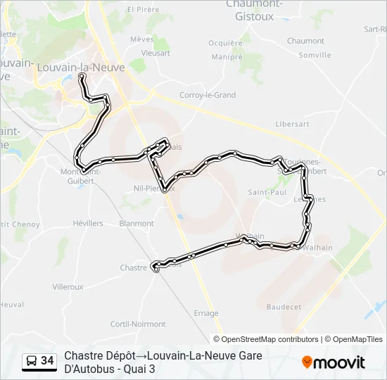 34 Bus Line Map