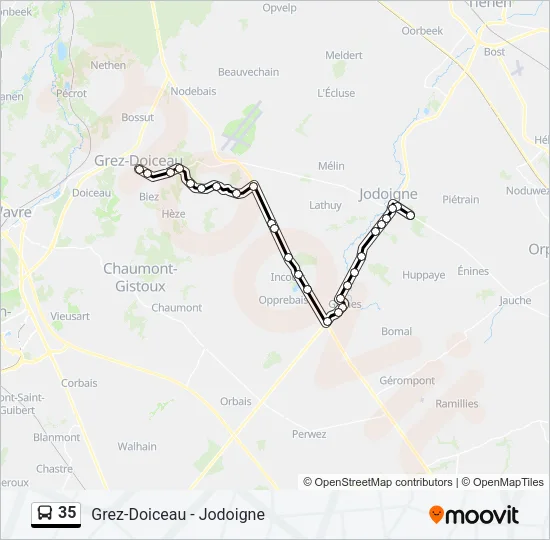 35 Bus Line Map