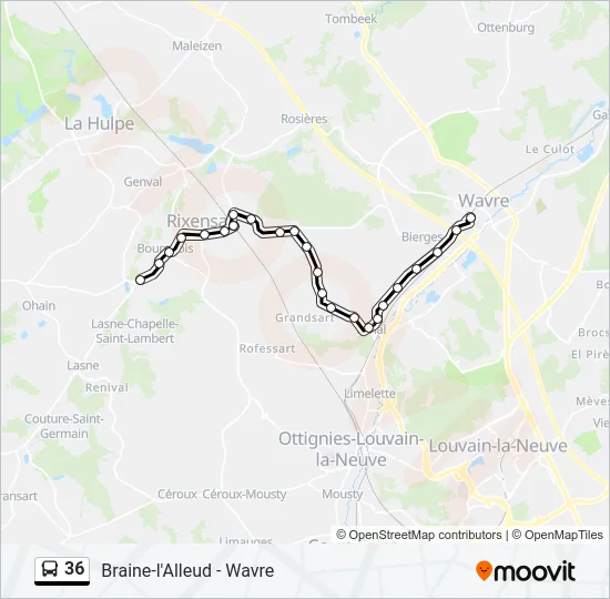 36 Bus Line Map