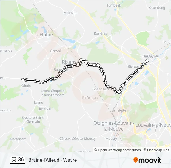 36 Bus Line Map