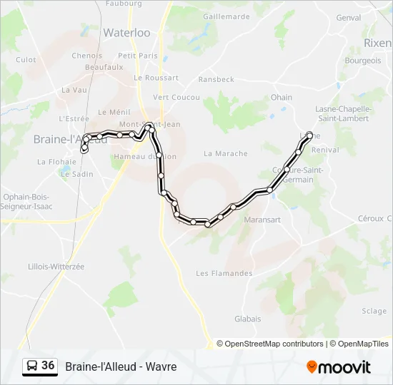 36 Bus Line Map