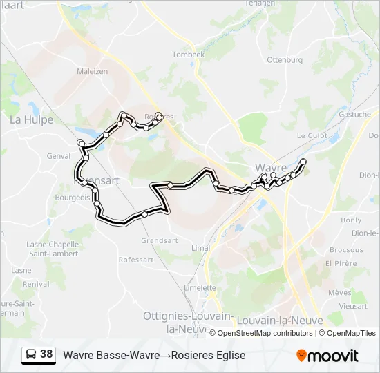 38 Bus Line Map