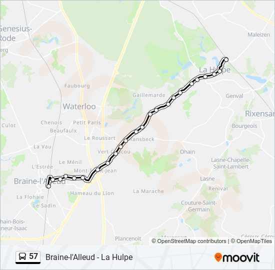 57 bus Line Map